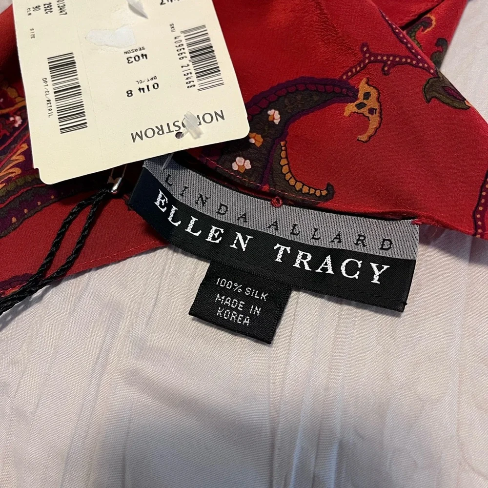 NEW Vintage Ellen Tracy Silk Scarf